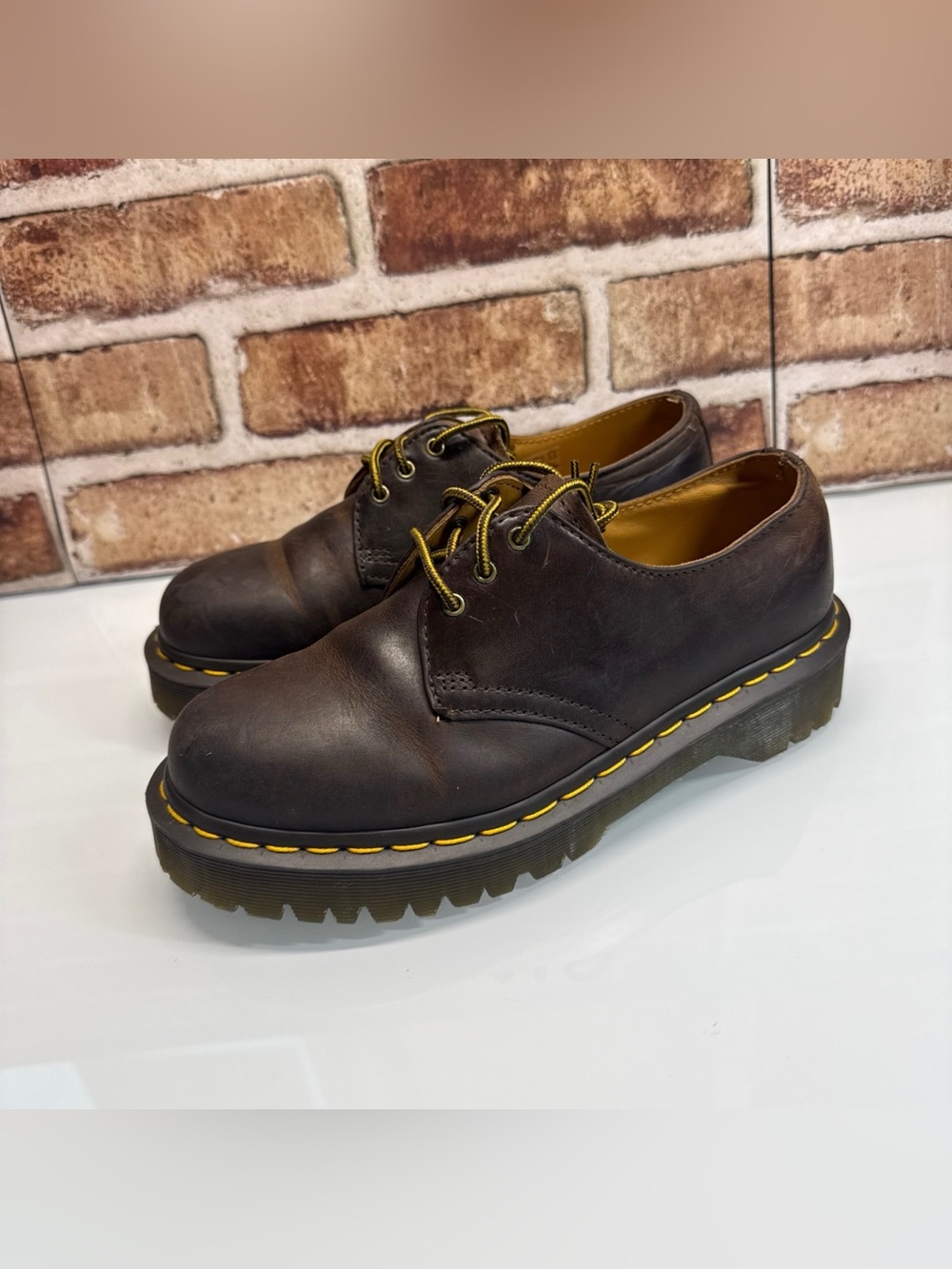 Dr. Martens AirWair Brown Leather Oxford Shoes Women's 7 (men’s Sz 6) - Picture 2 of 11